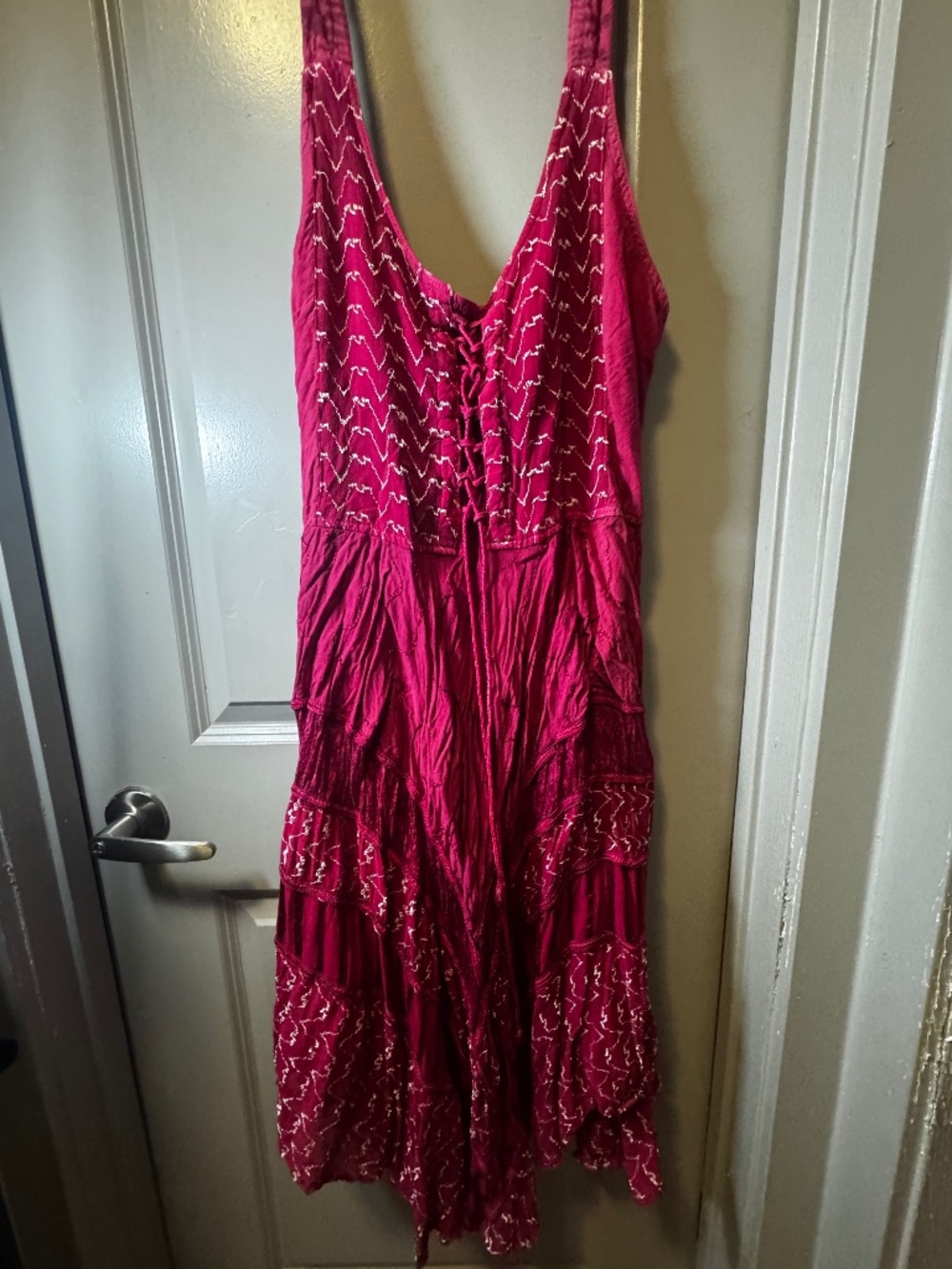 Vintage Red Boho Style Dress